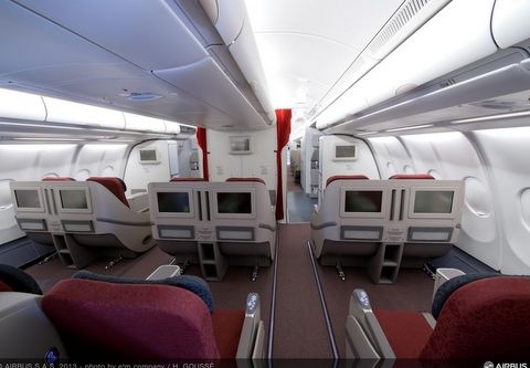 Wnętrze kabiny Airbusa archiwum Airbusa