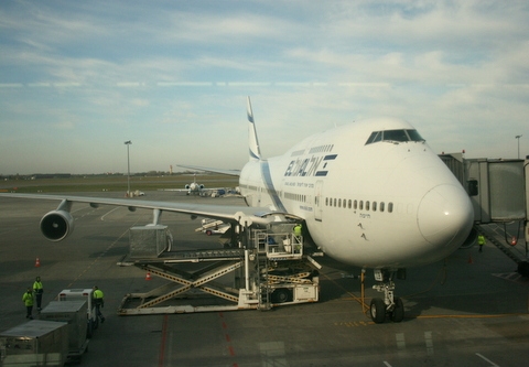 Samolot czaretrowy El Al na Lotnisku Chopina AG