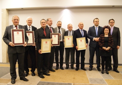 Laureaci rankingu w towarzystwie ministra Jędrzejczaka, prezesa Węgłowskiego i dyrektor Napiórkowskiej AG