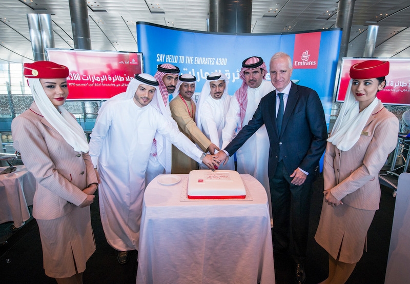 Inauguracja połączeń Dubaj - Doha Airbusem A380 archiwum Emirates