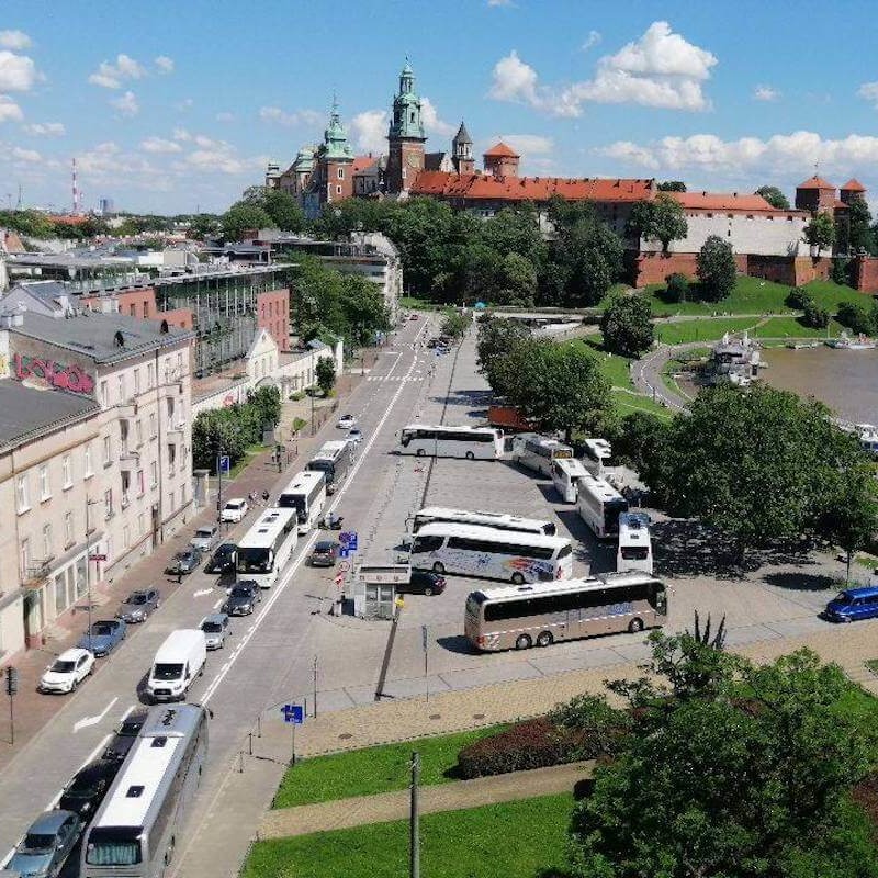 Kraków protest autokar