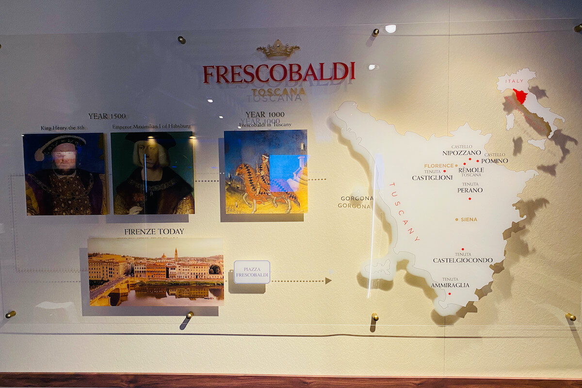Na Costa Firenze znajdziemy informacje o posiadłościach rodu Frescobaldich