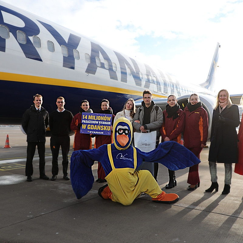 14 mln pasazerów Ryanair w Gdańsku