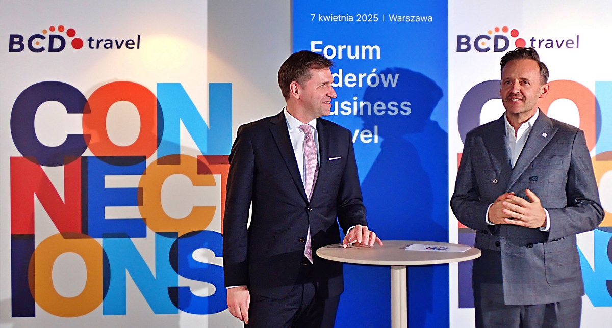 Michał Fijoł, prezes PLL LOT i Adam Kuna, dyrektor zarządzający BCD Travel Poland. /fot. Mieczysław Pawłowicz