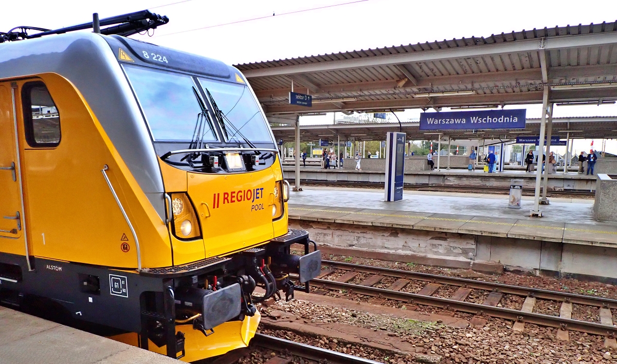 Pociag RegioJet pojawił się na stacji Warszawa Wschodnia. /fot. Mieczysław Pawłowicz