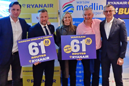Ryanair zapowiada 61 tras latem 2026 r. z lotnisk Warszawa-Modlin i Warszawa-Chopin. fot./Mieczysław Pawłowicz