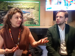 Maria Eugenia Oriani Ucros, i Jewgeni Patrouchev, przedstawiciele ProColombia prezentują atrakcje kraju. /fot. Mieczysław Pawłowicz