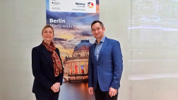 Catarina Erceg z visitBerlin i Tomasz Pędzik z Niemieckiej Centrali Turystyki w Warszawie. /fot. Mieczysław Pawłowicz