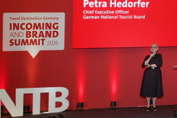 Petra Hedorfer, dyrektor generalna GNTB w czasie prezentacji we Frankfurcie nad Menem. /fot. Mieczysław Pawłowicz